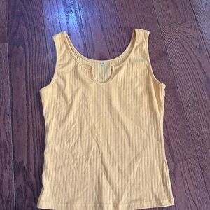 Sunny Yellow Ribbed Tank Top